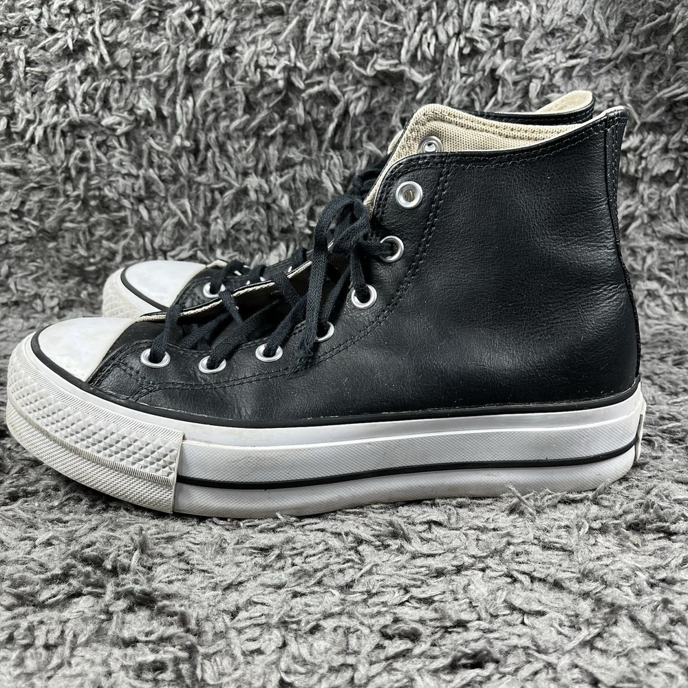 Converse Chuck Taylor All Star Lift Women's Size 8.5 Black Leather Sneakers